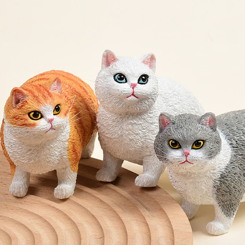 Buddha Stones 塗装済み樹脂製ぽっちゃり猫のかわいい動物装飾 - image 1