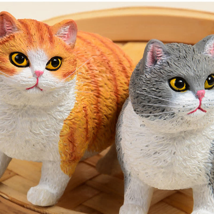 Buddha Stones 塗装済み樹脂製ぽっちゃり猫のかわいい動物装飾 - image 5