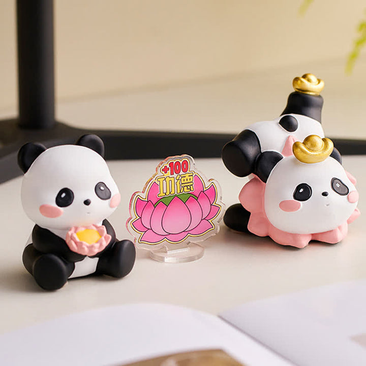 Buddha Stones 樹脂製ロータスパンダのスマホスタンド かわいい動物の装飾 - image 3