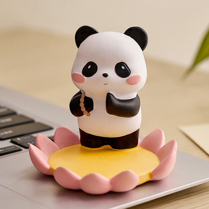 Buddha Stones 樹脂製ロータスパンダのスマホスタンド かわいい動物の装飾 - image 15