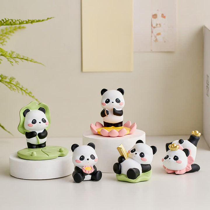 Buddha Stones 樹脂製ロータスパンダのスマホスタンド かわいい動物の装飾 - image 0
