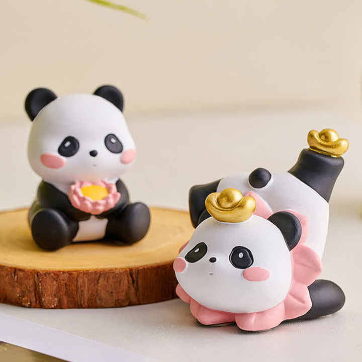 Buddha Stones 樹脂製ロータスパンダのスマホスタンド かわいい動物の装飾 - image 2