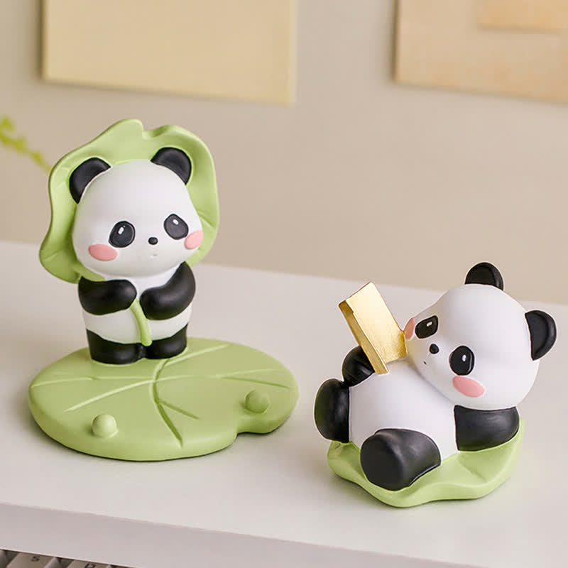 Buddha Stones 樹脂製ロータスパンダのスマホスタンド かわいい動物の装飾 - image 7