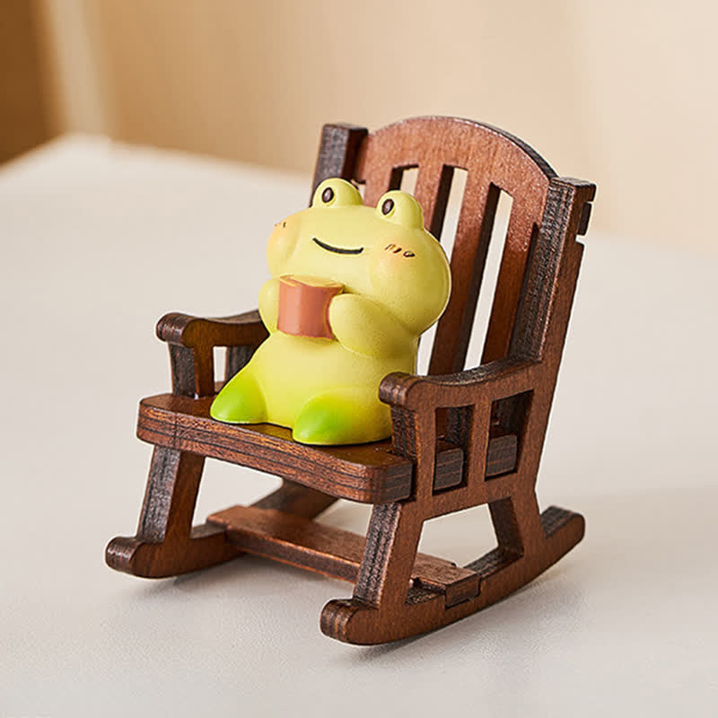 Buddha Stones 樹脂製かわいい動物ロッキングチェア 快適なデスクデコレーション - image 0