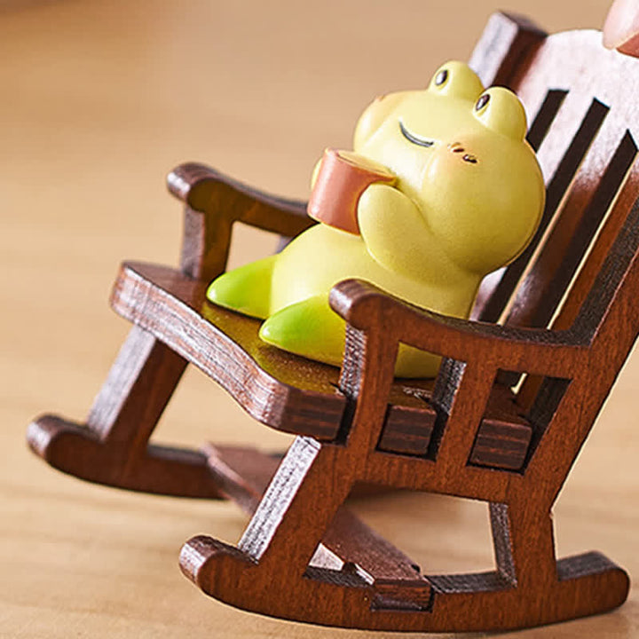 Buddha Stones 樹脂製かわいい動物ロッキングチェア 快適なデスクデコレーション - image 2