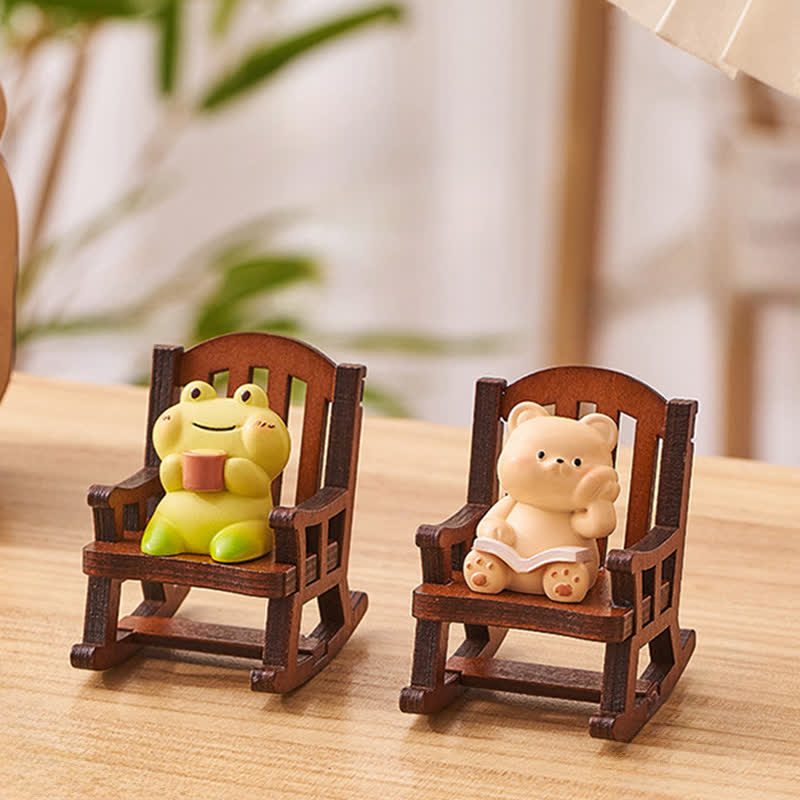 Buddha Stones 樹脂製かわいい動物ロッキングチェア 快適なデスクデコレーション - image 3