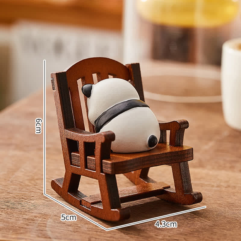 Buddha Stones 樹脂製かわいい動物ロッキングチェア 快適なデスクデコレーション - パンダ - 樹脂（保護♥安定エネルギー） - image 7
