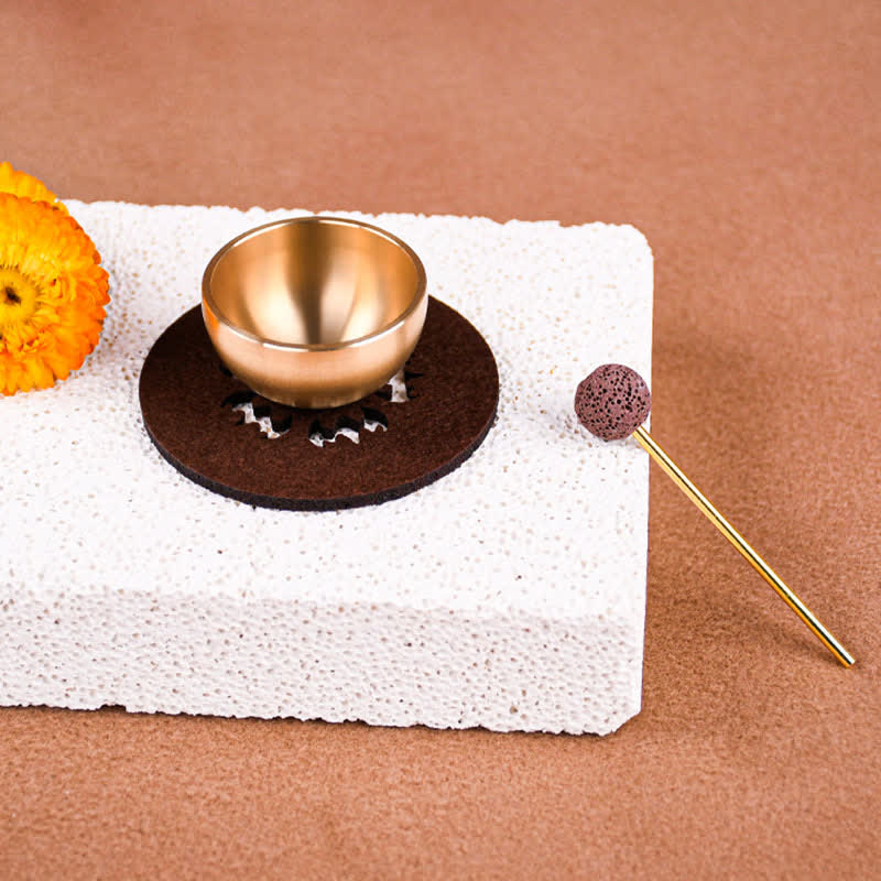Buddha Stones 真鍮製ミニグラウンディング瞑想シンギングボウルギフトセット - image 2