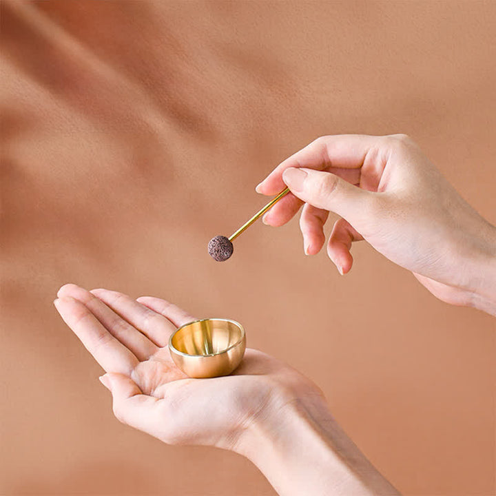 Buddha Stones 真鍮製ミニグラウンディング瞑想シンギングボウルギフトセット - image 1