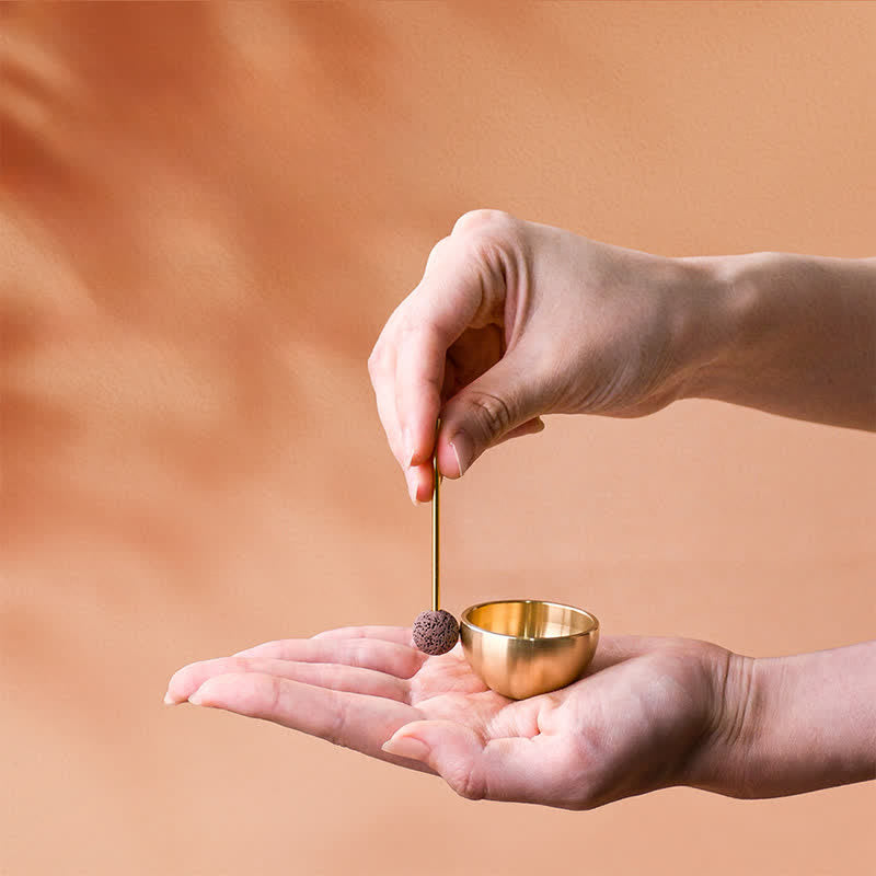 Buddha Stones 真鍮製ミニグラウンディング瞑想シンギングボウルギフトセット - image 0