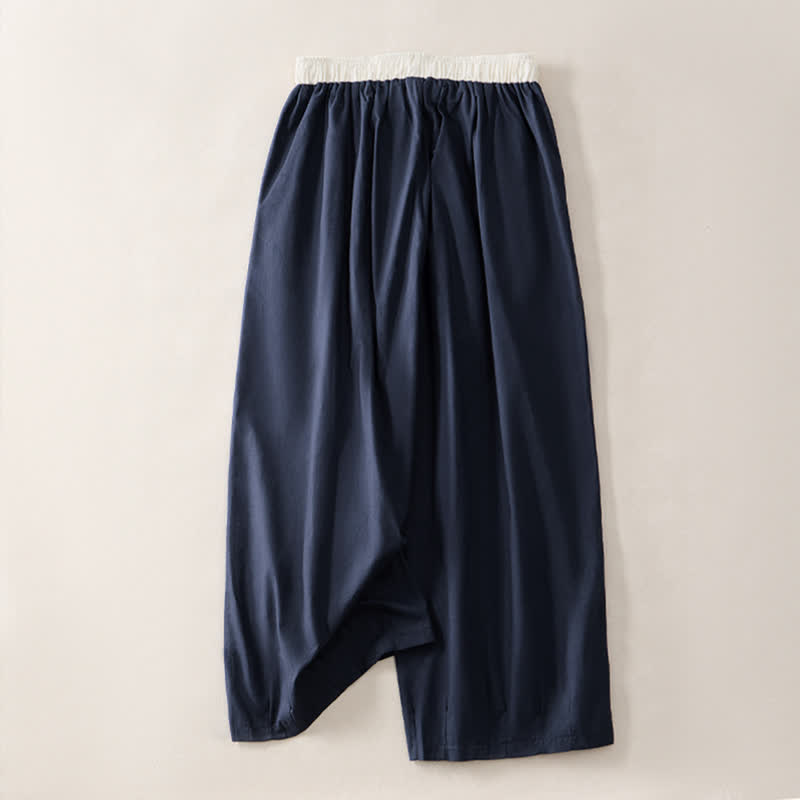 Buddha Stones 夏物カジュアルドローストリング無地クロップドパンツレディースストレートレッグパンツポケット付き - image 8