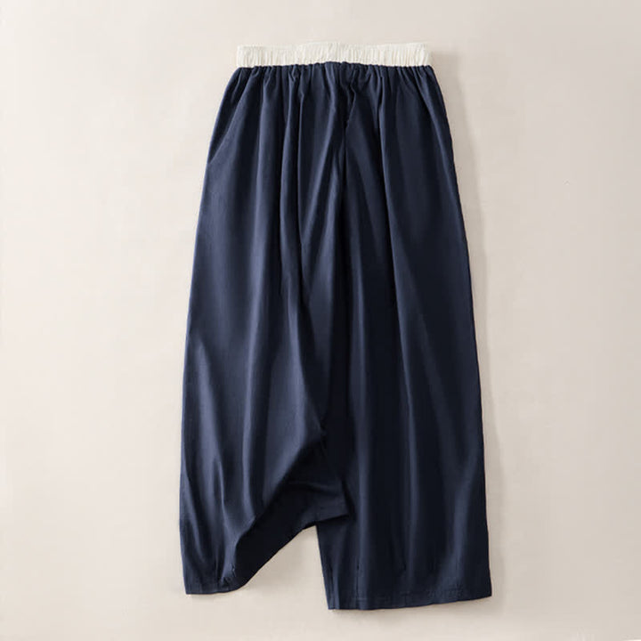 Buddha Stones 夏物カジュアルドローストリング無地クロップドパンツレディースストレートレッグパンツポケット付き - image 8