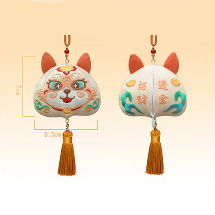 Buddha Stones 中国の十二支刺繍入り龍虎タッセル幸運かわいい動物装飾 - 犬 - image 24