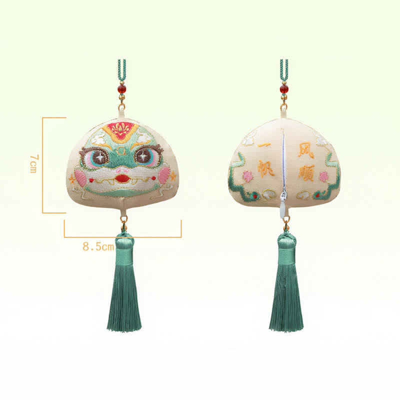 Buddha Stones 中国の十二支刺繍入り龍虎タッセル幸運かわいい動物装飾 - 蛇 - image 22