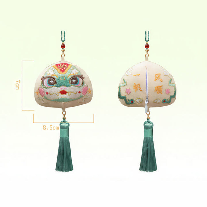 Buddha Stones 中国の十二支刺繍入り龍虎タッセル幸運かわいい動物装飾 - 蛇 - image 22