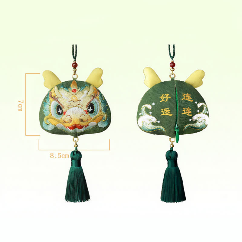 Buddha Stones 中国の十二支刺繍入り龍虎タッセル幸運かわいい動物装飾 - ドラゴン - image 1