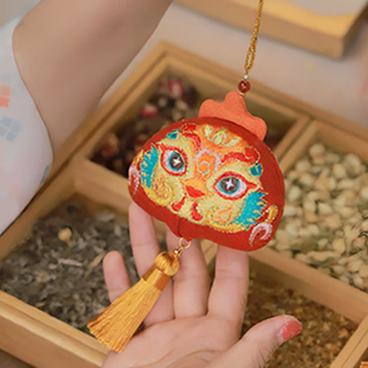 Buddha Stones 中国の十二支刺繍入り龍虎タッセル幸運かわいい動物装飾 - image 31