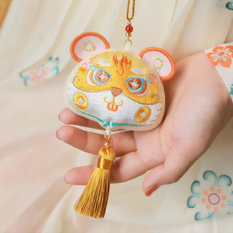 Buddha Stones 中国の十二支刺繍入り龍虎タッセル幸運かわいい動物装飾 - image 15