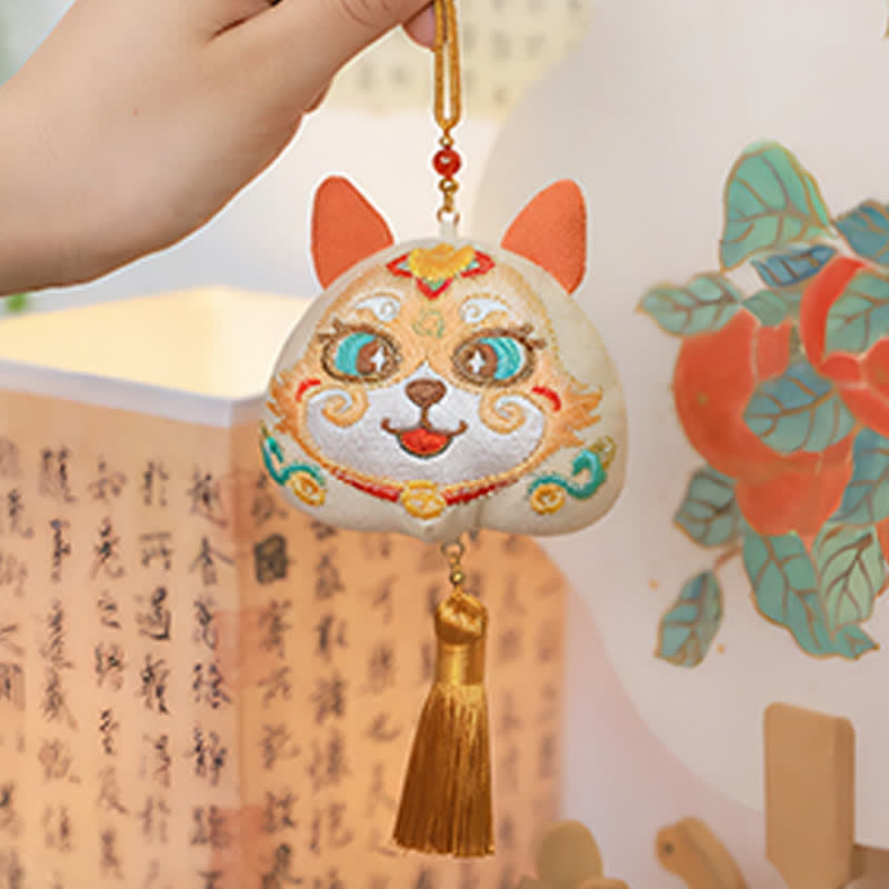 Buddha Stones 中国の十二支刺繍入り龍虎タッセル幸運かわいい動物装飾 - image 25