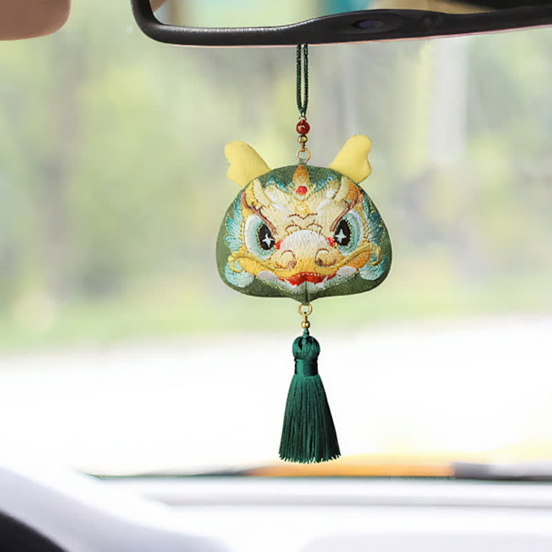 Buddha Stones 中国の十二支刺繍入り龍虎タッセル幸運かわいい動物装飾 - image 4