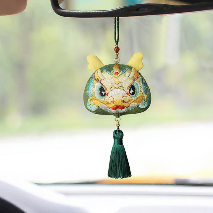 Buddha Stones 中国の十二支刺繍入り龍虎タッセル幸運かわいい動物装飾 - image 4