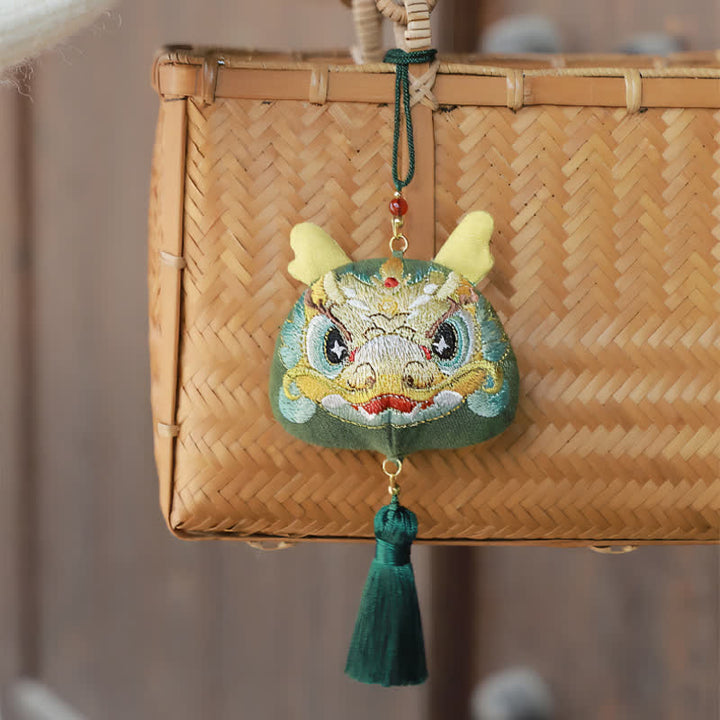 Buddha Stones 中国の十二支刺繍入り龍虎タッセル幸運かわいい動物装飾 - image 3