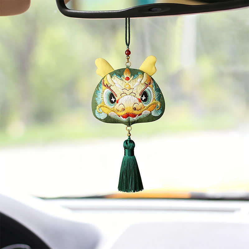 Buddha Stones 中国の十二支刺繍入り龍虎タッセル幸運かわいい動物装飾 - image 2