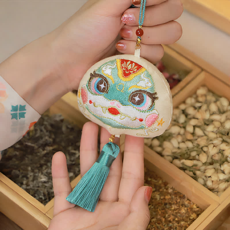 Buddha Stones 中国の十二支刺繍入り龍虎タッセル幸運かわいい動物装飾 - image 23