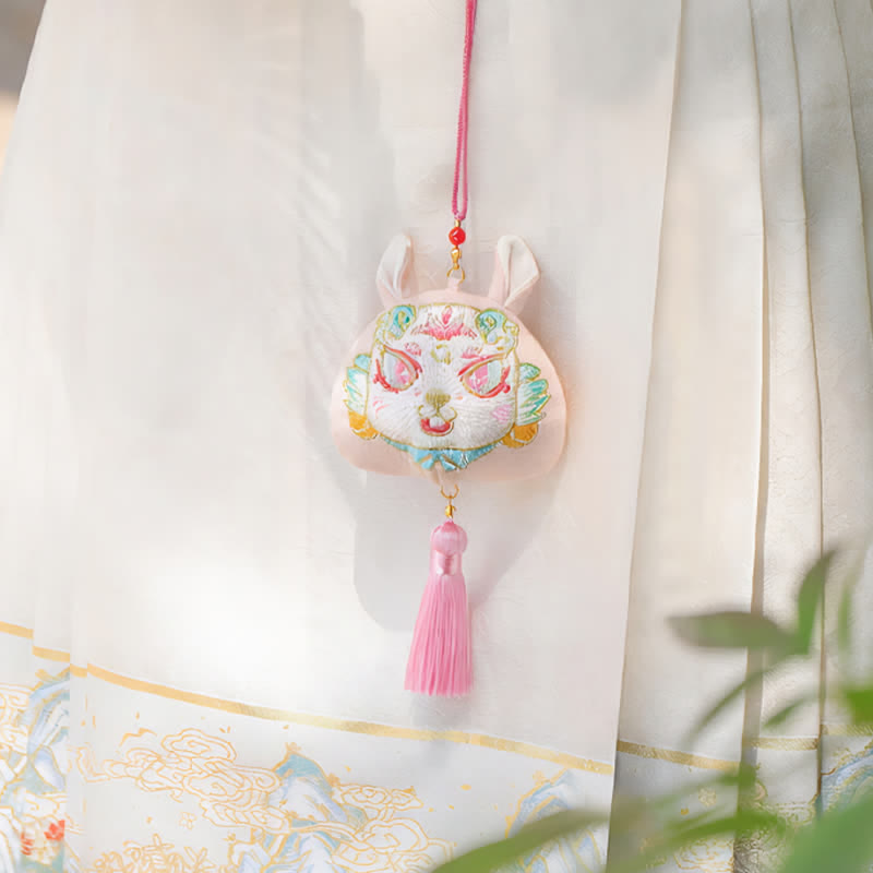 Buddha Stones 中国の十二支刺繍入り龍虎タッセル幸運かわいい動物装飾 - image 17