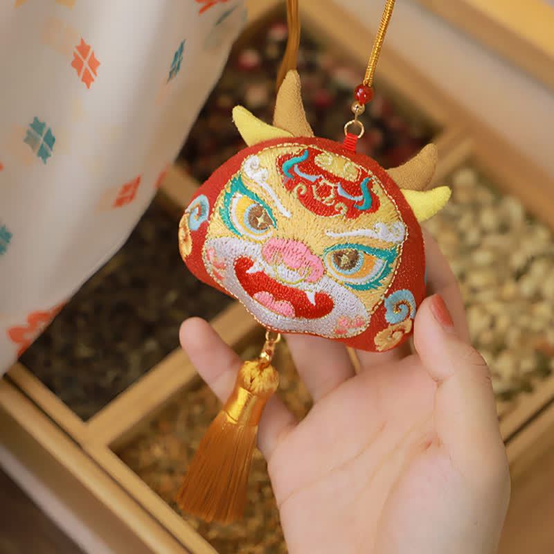 Buddha Stones 中国の十二支刺繍入り龍虎タッセル幸運かわいい動物装飾 - image 33