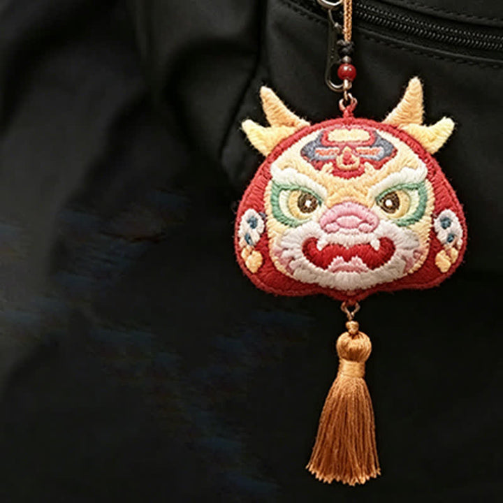 Buddha Stones 中国の十二支刺繍入り龍虎タッセル幸運かわいい動物装飾 - image 34