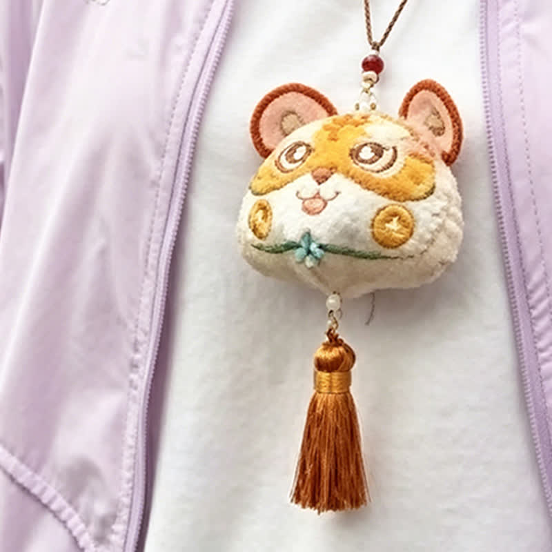 Buddha Stones 中国の十二支刺繍入り龍虎タッセル幸運かわいい動物装飾 - image 14
