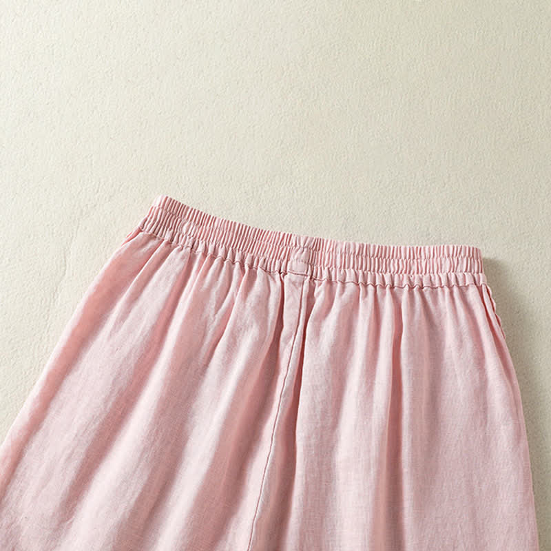 Buddha Stones 夏物カジュアルボヘミアン無地サイドレース装飾レディースショートパンツ（ポケット付き） - image 16