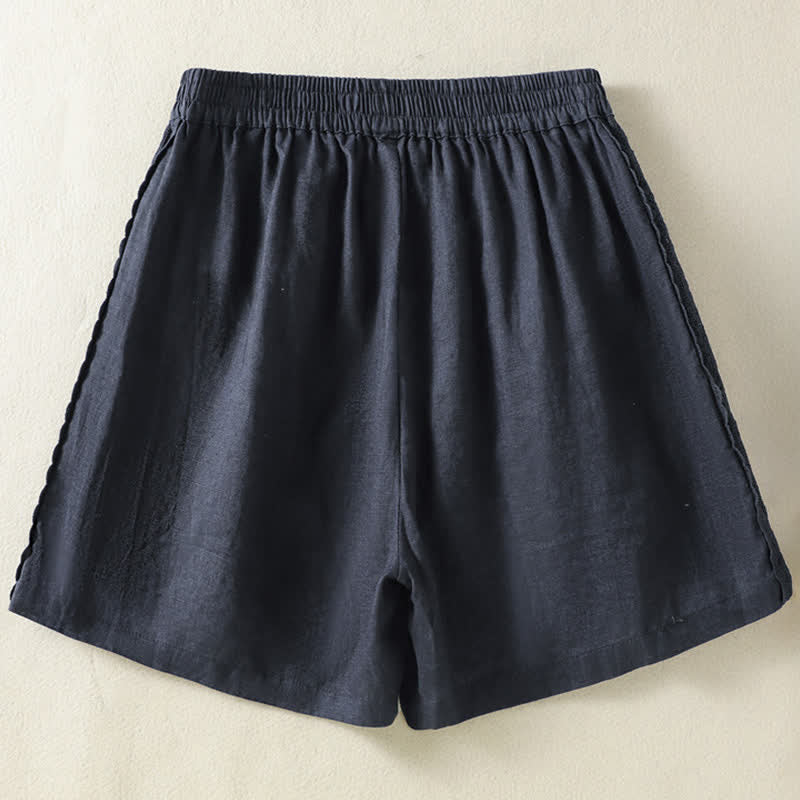 Buddha Stones 夏物カジュアルボヘミアン無地サイドレース装飾レディースショートパンツ（ポケット付き） - image 11