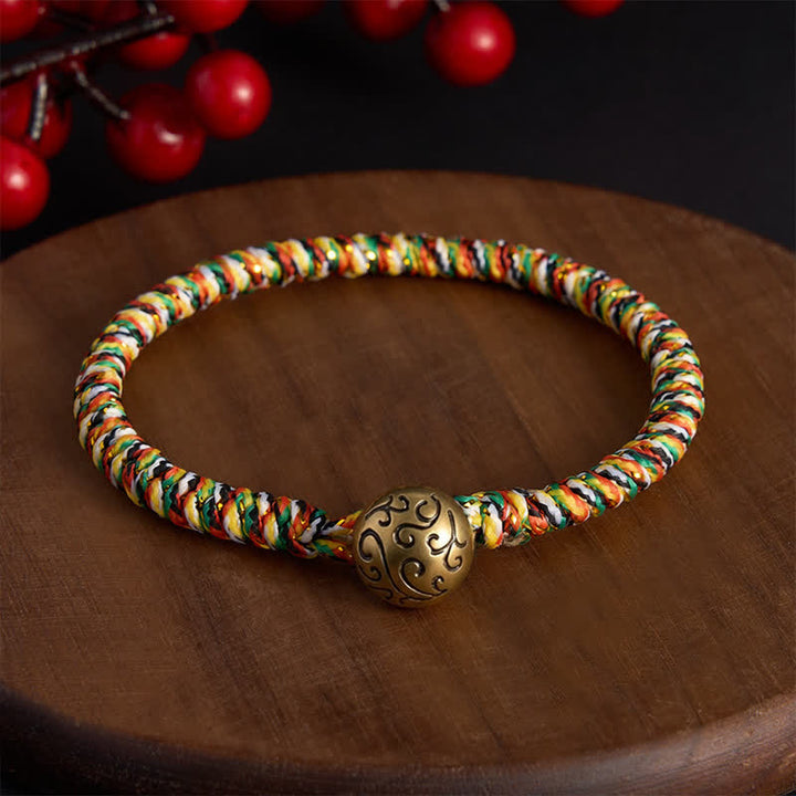 Buddha Stones 手織りのカラフルな糸を使った蓮のバランス編みブレスレット - 縁起の良い雲 - 7.5インチ（19cm） - image 15