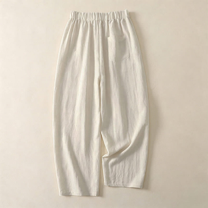 Buddha Stones 夏物カジュアルドローストリング無地クロップドパンツレディースワイドレッグパンツポケット付き - image 11