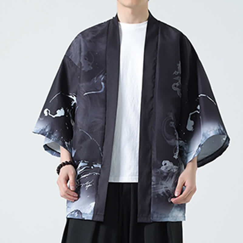 Buddha Stones 夏物カジュアル ヴィンテージ 鶴柄 メンズ着物 - image 16