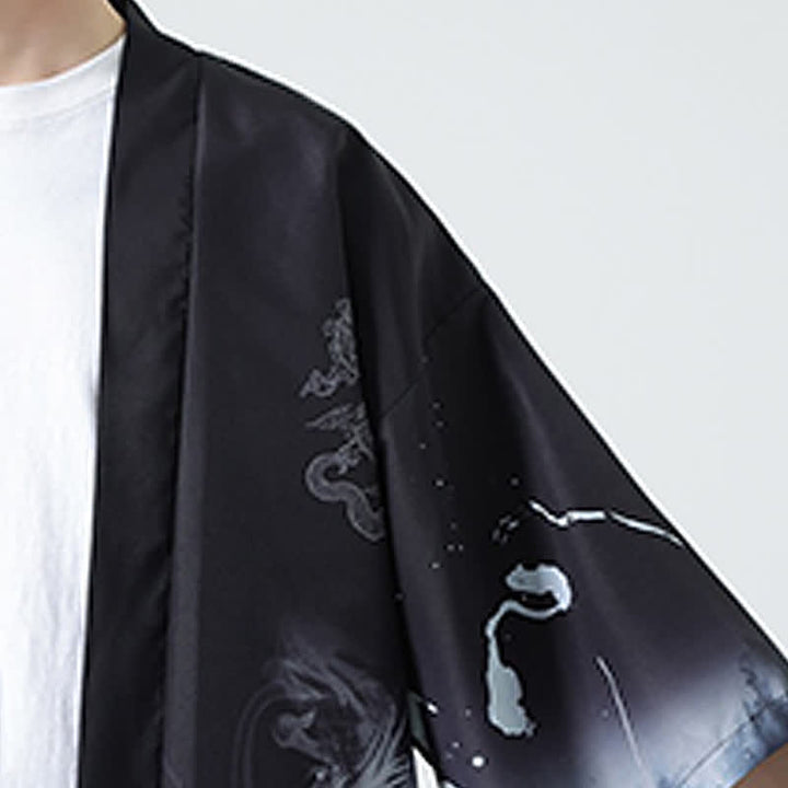 Buddha Stones 夏物カジュアル ヴィンテージ 鶴柄 メンズ着物 - image 18