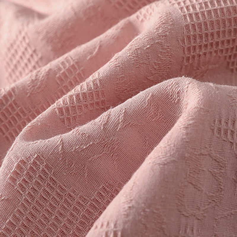 Buddha Stones 夏物 ボヘミアン風 タンカラー 刺繍入り ドローストリング付き 無地 レディース 半袖シャツ - image 13