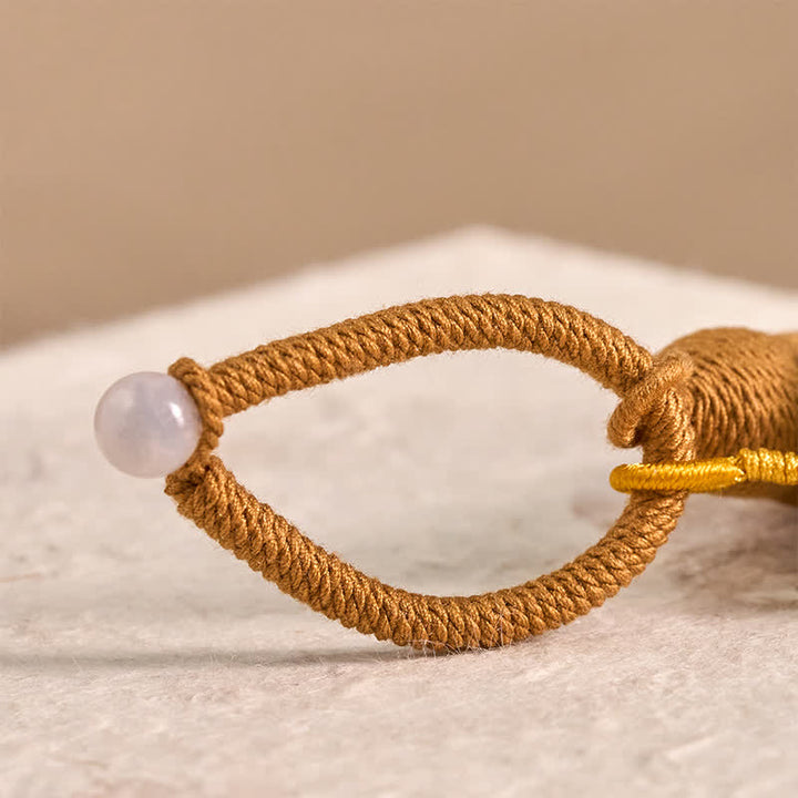Buddha Stones ブナ材の招き猫ハンドメイドタッセルキーホルダー - image 9