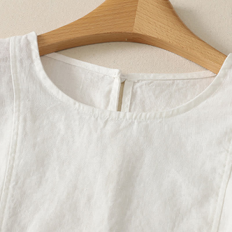 Buddha Stones 夏物カジュアルエレガント無地タンクトップ レディースノースリーブTシャツ - image 15