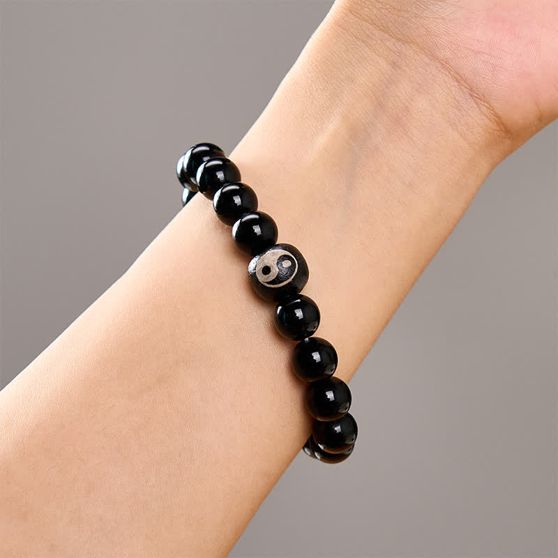Buddha Stones チベット産黒曜石・ブラックオニキス陰陽付き守護ブレスレット - image 10