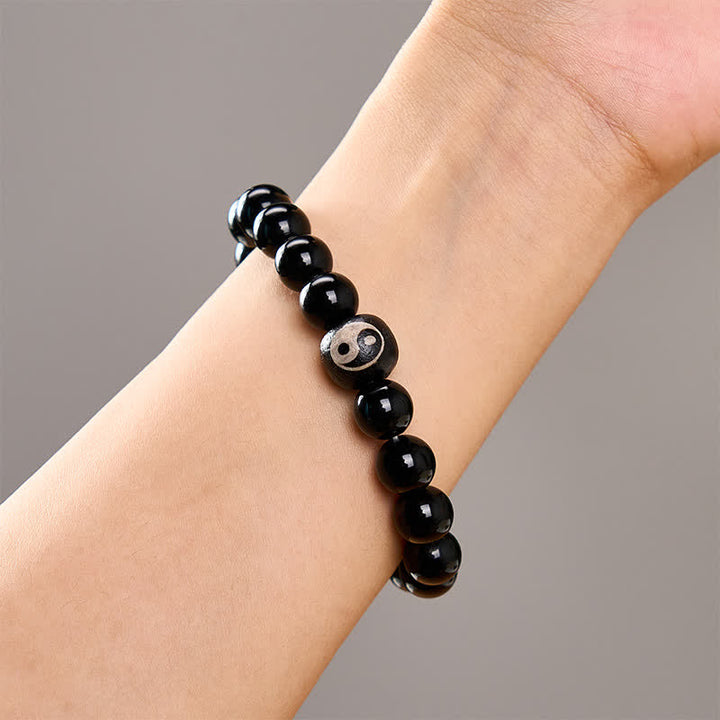 Buddha Stones チベット産黒曜石・ブラックオニキス陰陽付き守護ブレスレット - image 10