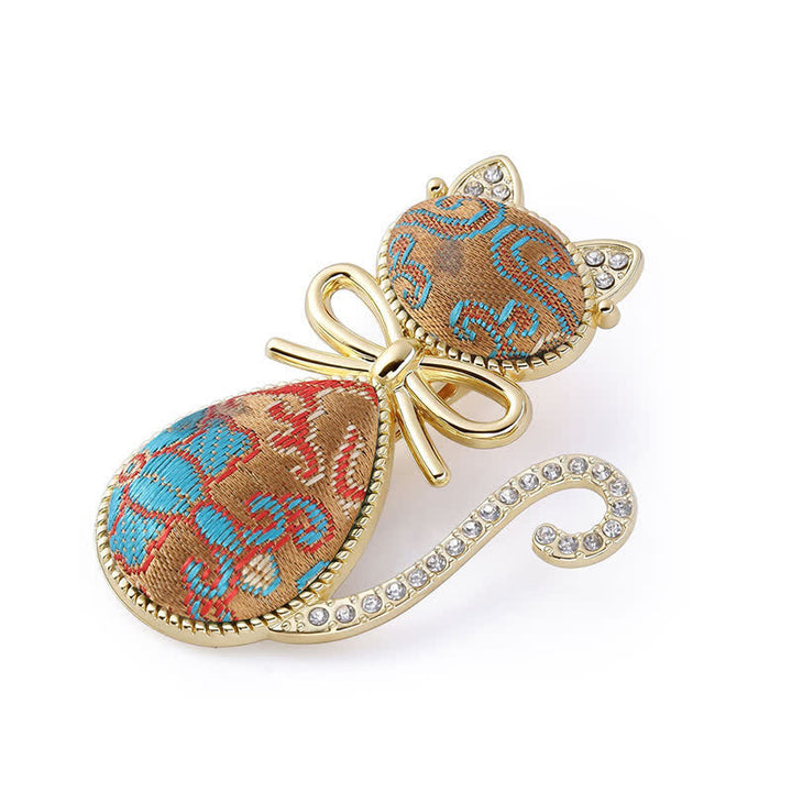 Buddha Stones 宋錦猫金メッキラインストーン中国風ヘアスティック - ダークゴールド（同系色調 - 柄は個体差あり） - image 8