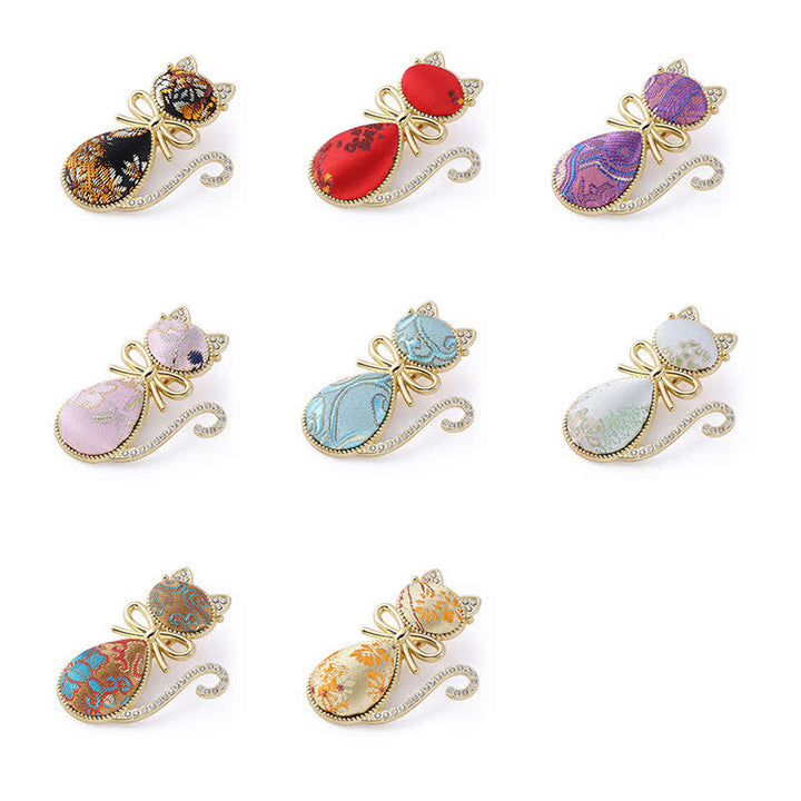 Buddha Stones 宋錦猫金メッキラインストーン中国風ヘアスティック - image 1