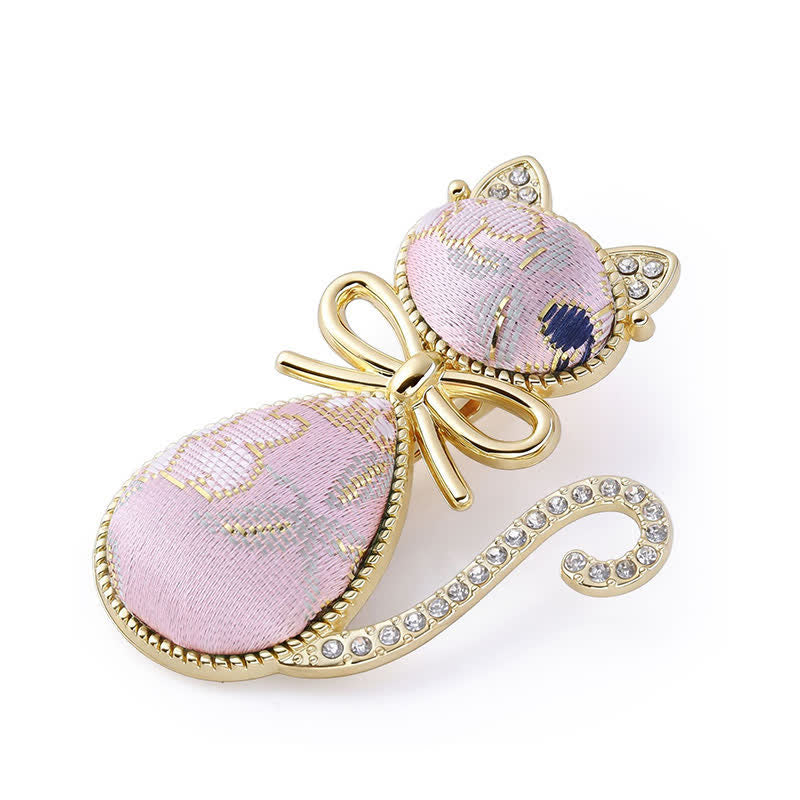 Buddha Stones 宋錦猫金メッキラインストーン中国風ヘアスティック - ピンク（同系色 – 柄は異なる場合があります） - image 4