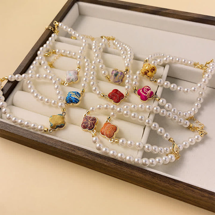 Buddha Stones パールソング ブロケード クローバー ピュリティ 新中国ブレスレット - image 13