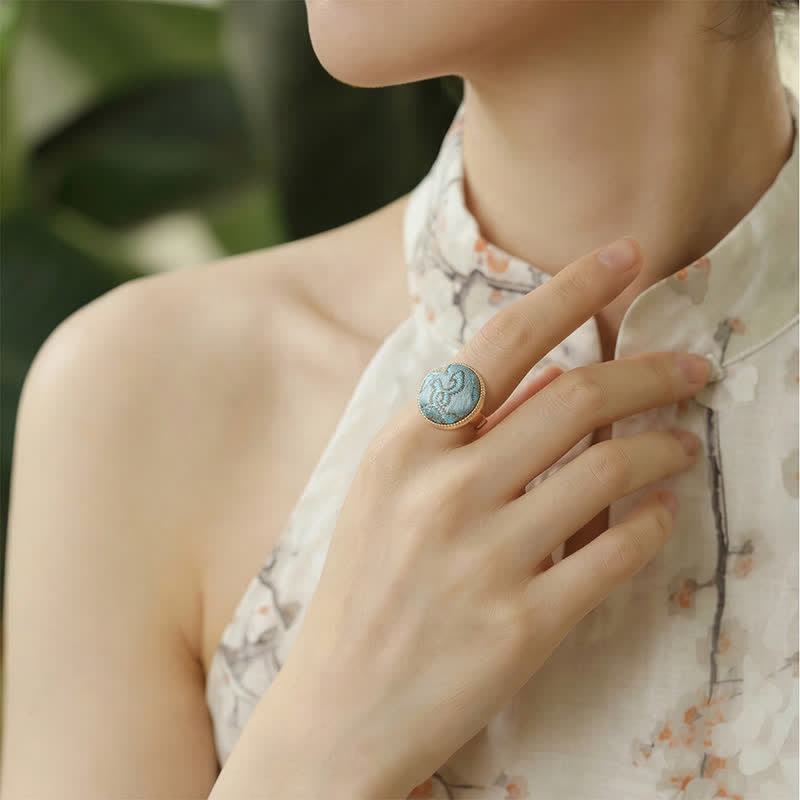 Buddha Stones 宋錦刺繍ラウンドエレガンスリング - image 14