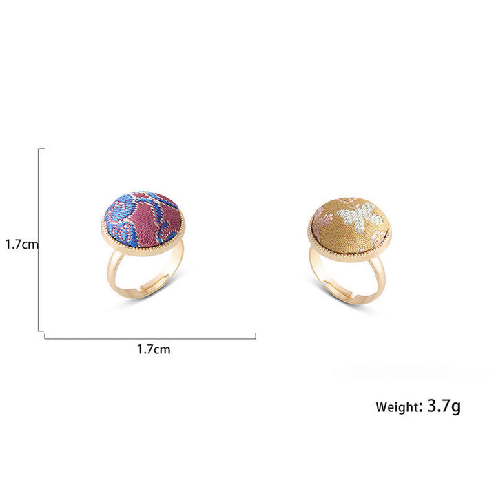 Buddha Stones 宋錦刺繍ラウンドエレガンスリング - image 18