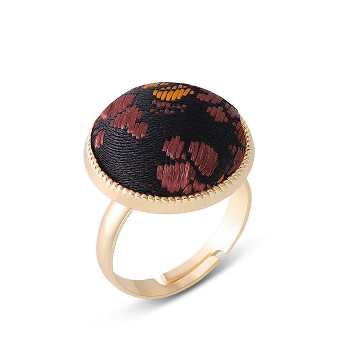 Buddha Stones 宋錦刺繍ラウンドエレガンスリング - ブラック（同系色調 - 柄は異なる場合があります） - image 15